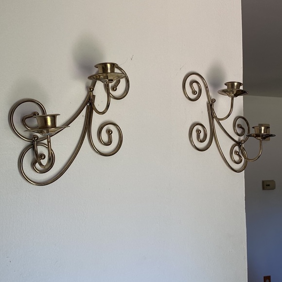 Set of two, brass candlestick holders